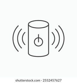 Smart speaker icon set in blackthin line style.