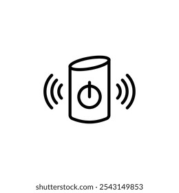 Smart speaker icon set. outlined and solid filled versions.