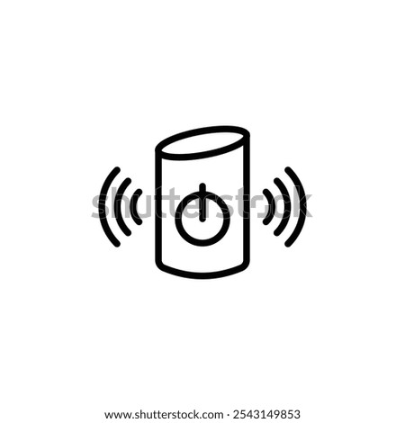 Smart speaker icon set. outlined and solid filled versions.