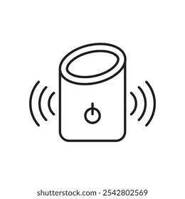 Smart speaker icon simple black line style.