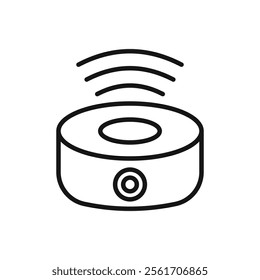 Smart speaker icon Simple thin line flat symbol