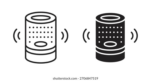 Símbolo de ícone de alto-falante inteligente para designs de logotipo, Web e aplicativo.