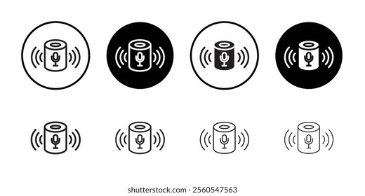 Smart speaker icon Thin line flat illustration