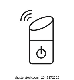 Smart speaker icon. thin stroke and solid.