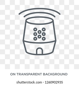 smart speaker icon. Trendy flat vector smart speaker icon on transparent background from General collection. High quality filled smart speaker symbol use for web and mobile