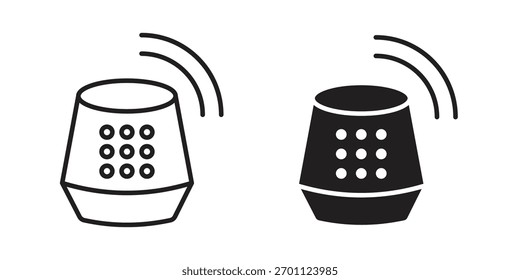Colección de Vector de icono de altavoz inteligente. ilustraciones de Vector de símbolos de stock