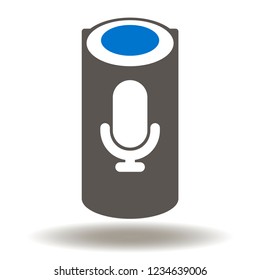 Smart Speaker Icon Vector. Home intelligent voice assistant logo.