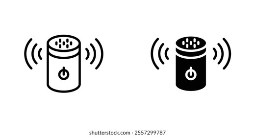 Smart speaker Icon vector. liner and flat style icons set.