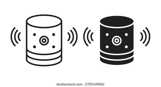 Smart speaker icon vector modern flat and stroke designs