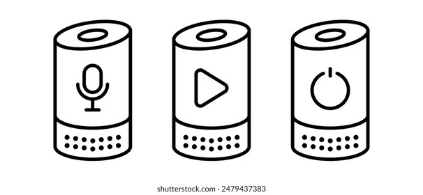 Smart speaker icon vector set. Wireless speaker symbol