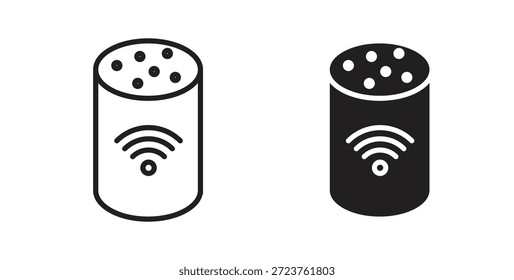 Iconos de altavoz inteligentes en línea delgada, contorno y trazos