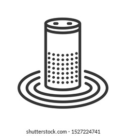 Smart speaker line black icon. Personal voice assistance and controls the Internet of things. Sign for web page, mobile app, button, logo. Vector isolated button. Editable stroke.