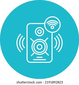Smart Speaker line circle icon vector image. Can also be used for web apps, mobile apps and print media.