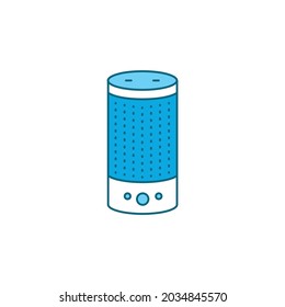 Smart speaker line color icon. Personal voice assistance, talk recognition. Sign for web page, mobile app, button, logo. Vector isolated button. Editable stroke.