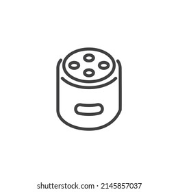 Smart Speaker line icon. linear style sign for mobile concept and web design. Smart Assistant Speaker outline vector icon. Symbol, logo illustration. Vector graphics