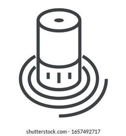 smart speaker line icon on white background
