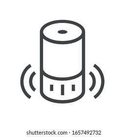 smart speaker line icon on white background