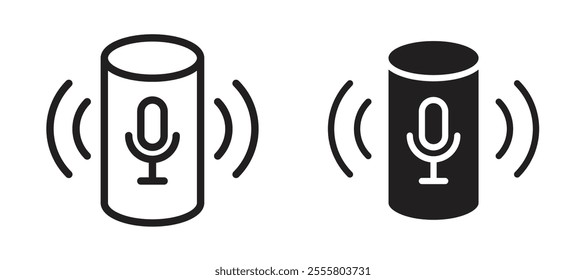 Smart speaker liner icon vector set.