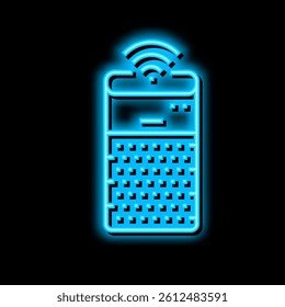 smart speaker neon light sign vector. smart speaker illustration