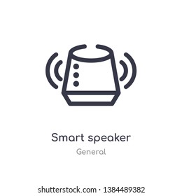 smart speaker outline icon. isolated line vector illustration from general collection. editable thin stroke smart speaker icon on white background
