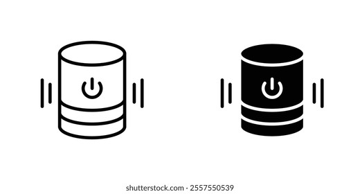 Smart speaker outlined and solid icon vector collection.