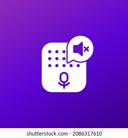 Smart speaker, sound off icon for web