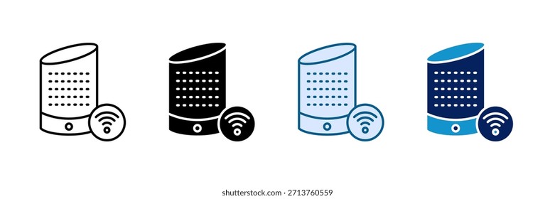 Conjunto de iconos de sistema de altavoces inteligentes Colección de estilo múltiple