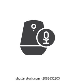 Icono de vector de altavoz inteligente. signo plano relleno para concepto móvil y diseño web. Icono de teclado del altavoz asistente de voz. Símbolo, ilustración del logotipo. Gráficos vectoriales