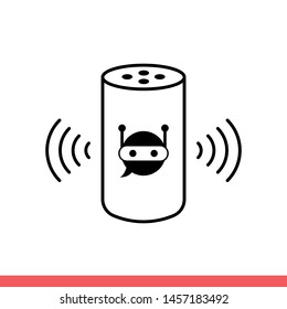 Smart speaker vector icon, virtual assistant symbol. Simple, flat design for web or mobile app