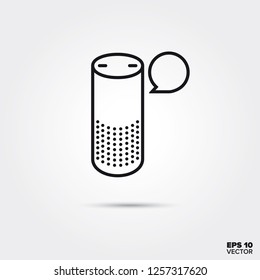 smart speaker virtual assistant line icon vector illustration. Media and entertainment symbol.