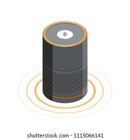 Smart speaker Voice assistant 3D isometric