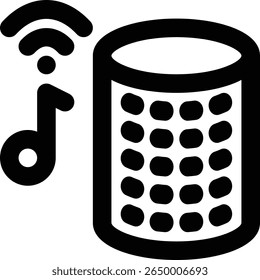 Smart Speaker, Voice Assistant, Smart Audio Outline Icon