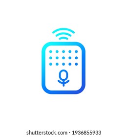Smart speaker, voice assistant icon on white