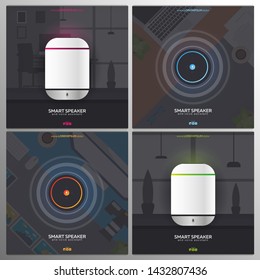 Smart speaker with voice control. Voice control of smart house. IoT Technology