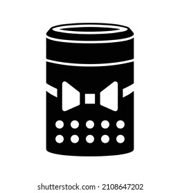 Inteligente, altavoz, icono de voz. Gráficos vectoriales negros.