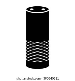 Smart speaker with voice recognition flat vector icon for apps and websites