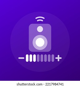 Smart speaker volume control vector icon