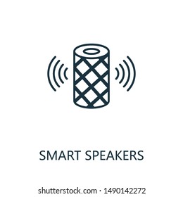Smart Speakers outline icon. Thin line style from smart home icons collection. Pixel perfect simple element smart speakers icon for web design, apps, software, print usage.