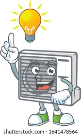 Smart split air conditioner cartoon character has an idea