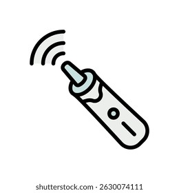 Smart Spoon Ear Stick Color Icon. Device for Cleaning Ears Simple Vector Isolated Symbol