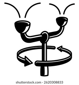 Ícone do sistema de pulverização inteligente representado pelo estilo automático de sistema de pulverização preto preenchido.