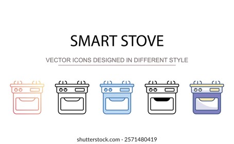 Smart Stove icon design with white background stock illustration