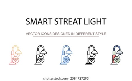 Smart Streat Light icon design with white background stock illustration