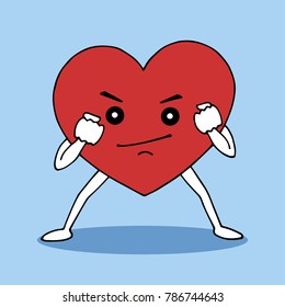 smart strong heart power up vector hand drawn design illustration