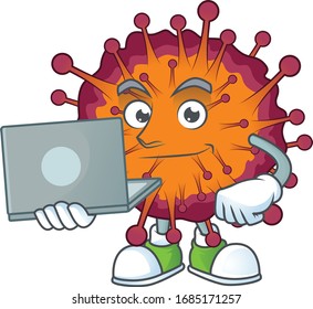 smart student of COVID19 syndrome using a laptop