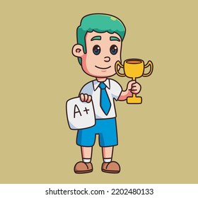 smart student elementary school cartoon