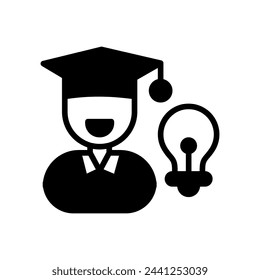 Icono de estudiante inteligente en vector. Logotipo
