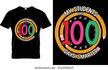 Estudante inteligente, 100 dias de design de camiseta da escola