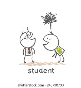 Smart And Stupid Student Illustration