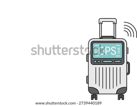 A smart suitcase equipped with a GPS tracker and emitting a signal, ensuring luggage is traceable for safe and modern travel.